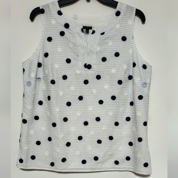 New Talbots Polka Dots Sleeveless Top /  Size 1X / 70% Off - Picture 2 of 12